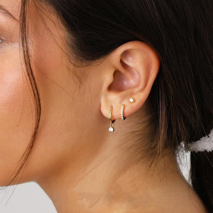 Wholesale   ladies  earrings single ear suit ear buckle copper plated 18K gold