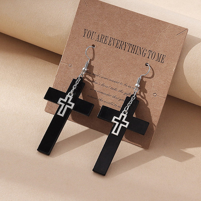 Wholesale Double Cross Resin Earrings JDC-ES-Qianzi002