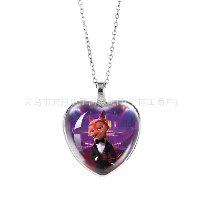 Wholesale Time Gem Heart Necklaces Pendant Sweater Chain Couple Gift
