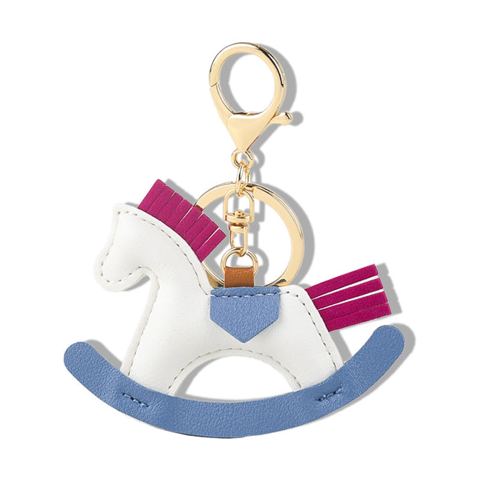 Wholesale pony pendant cartoon horse leather pendant handmade leather bag pendant