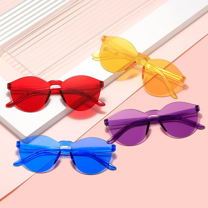 Wholesale Glasses Fashion Sunglasses Transparent Integrated Frameless Sunglasses
