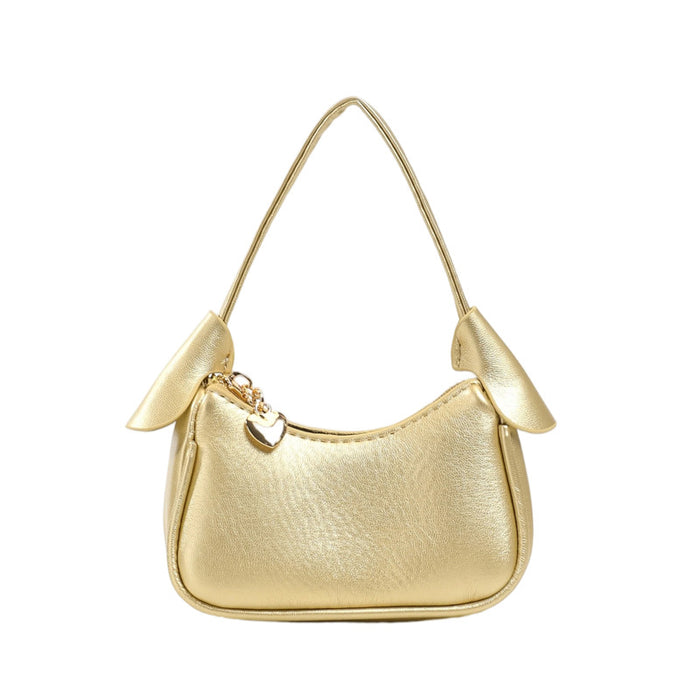 Wholesale Korean Style Solid Color PU Children' s Handbag with Heart Zipper Pull Cute Casual Accessory
