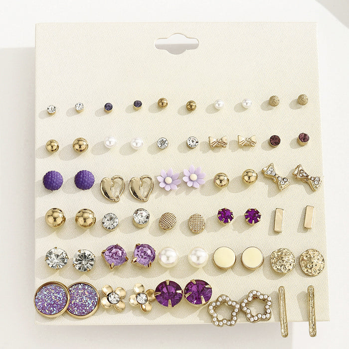 Wholesale Simple Alloy Heart-Shaped Earring Set