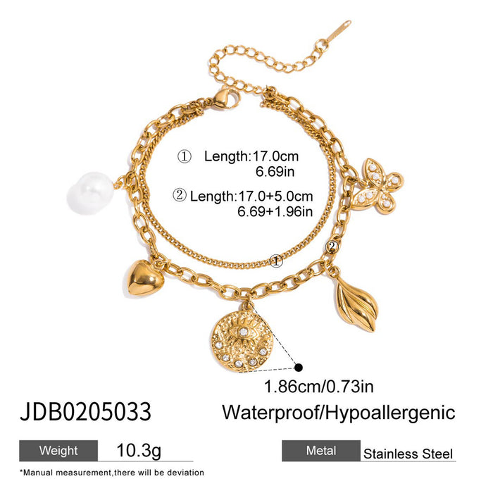 Wholesale Stainless Steel Round Pearl Bracelet