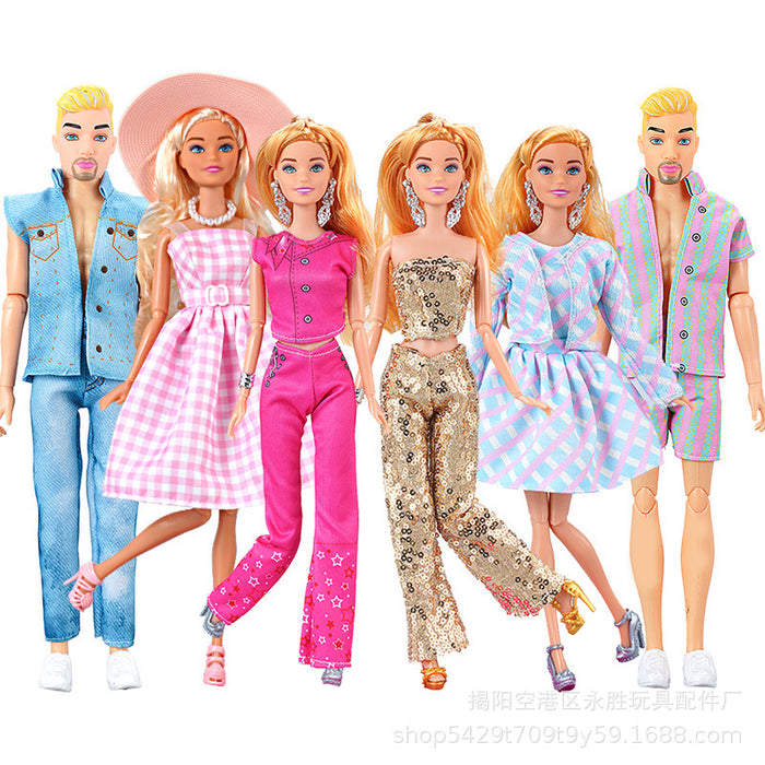 Wholesale Doll clothing design movie with model couple doll clothes