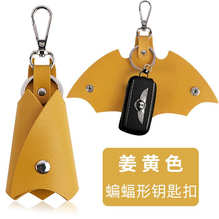 Wholesale Trendy Bat Shape PU Leather Car Keychain Key Ring Accessory For Men Women Gift