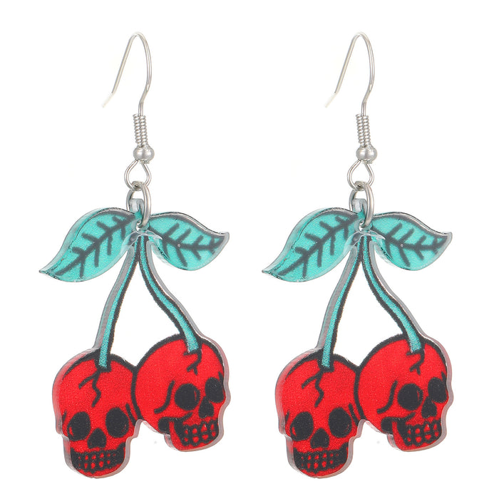 Wholesale  Cherry Skull Lonely Frog Acrylic Cartoon Earrings Earrings Jewelry
