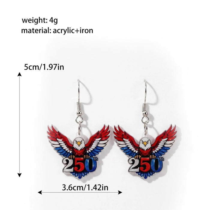 Wholesale Acrylic Eagle Earrings  Anniversary US Independence Day Jewelry Accessory MOQ≥2