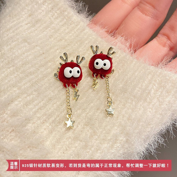 Wholesale   earrings red  tassel earrings S925 earrings