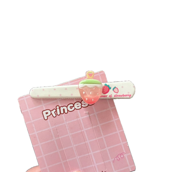 Wholesale Sweet Strawberry Jelly Resin Duckbill Hair Clip For Girls Trendy Fashion Hair Accessory Boutique Resale