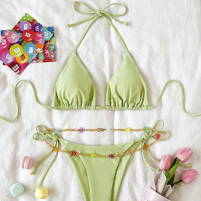 Wholesale Polyester Split Solid Color Swimsuit JDC-SW-Chengm004