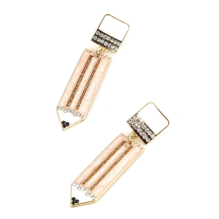 Wholesale all-match color alloy Diamond drop oil pencil earrings personalized simple
