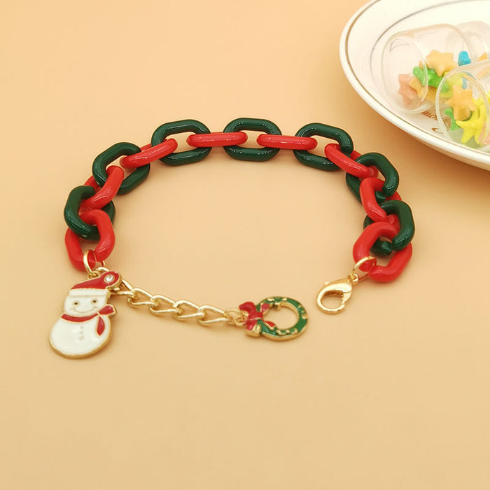 Wholesale Christmas Bracelet  Tree Bell Letter Elk Garland Exaggerated Chain Bracelet