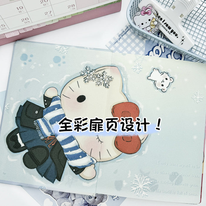 Wholesale 5pcs Snowflake Cat Color Page Notebook Department Thickened Notepad Student Cute Cartoon Journal