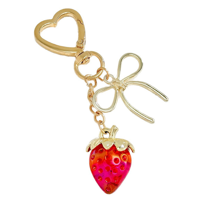 Wholesale Strawberry Pendant Bag Glitter Keychain Gift Valentine's Day