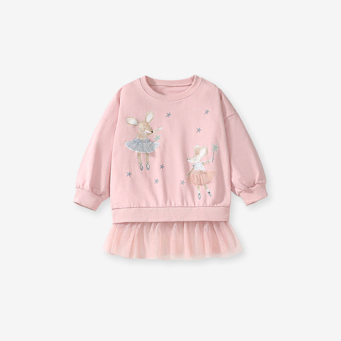 Wholesale Autumn Cute Cartoon Long Sleeve Mesh Children's Suit JDC-CTS-BST015