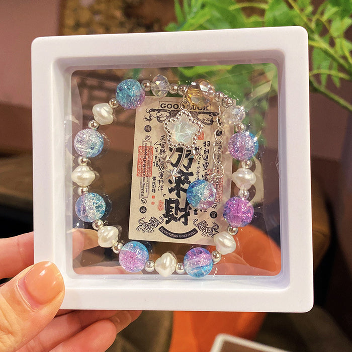 Wholesale Star Glass Bead Bracelet Chic Forest Sweet Theme Fashion Jewelry Accessory MOQ≥3