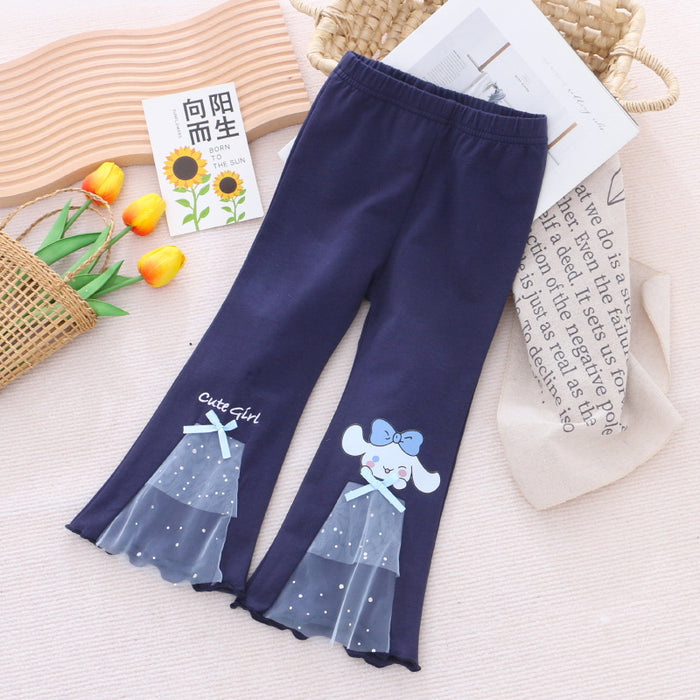 Wholesale Cotton Princess Cartoon Print Flare Pants JDC-BC-ShengY001