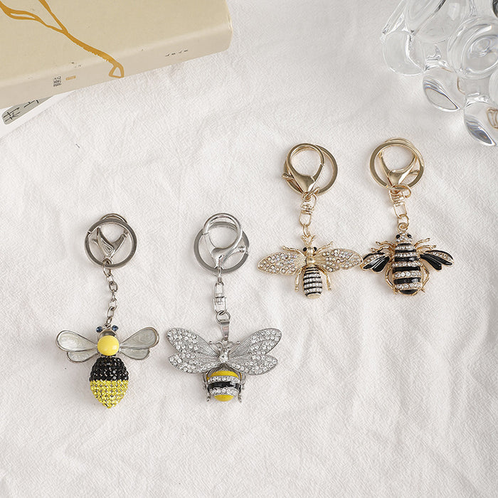 Wholesale Diamond Bee Zinc Alloy Keychain JDC-KC-MeiF003