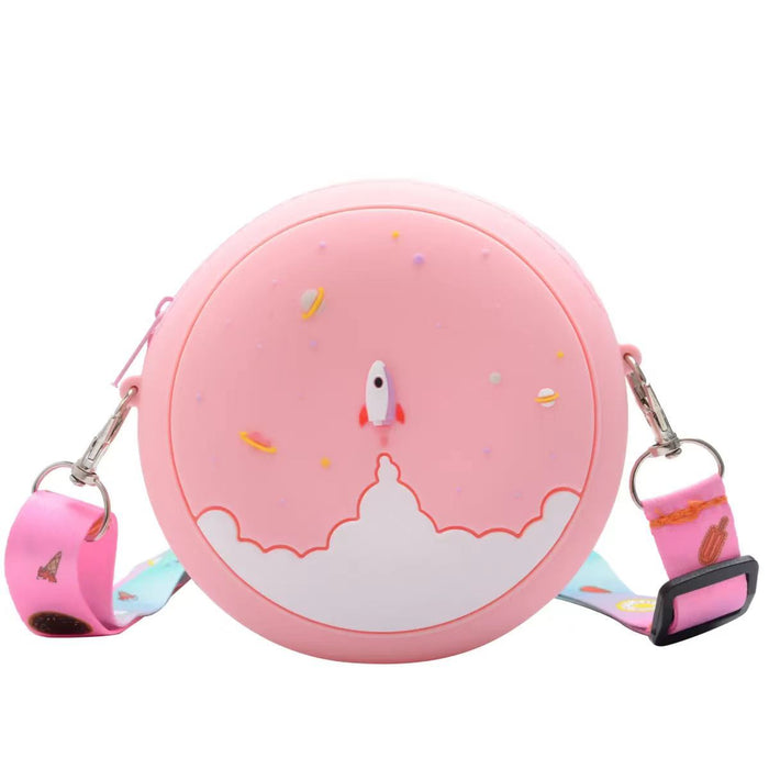 Wholesale Donut Silicone Crossbody Bag for Girls Trendy Cute Coffee Color MOQ≥10