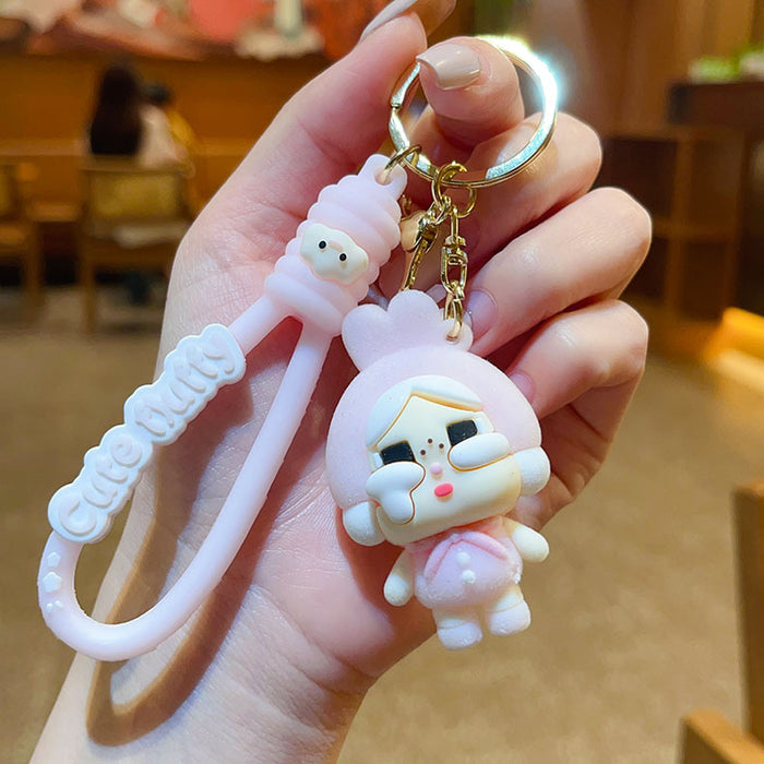 Wholesale key chain flocking girl bag hanging accessories