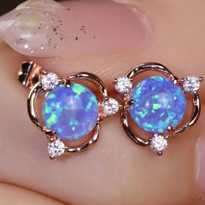 Wholesale Circular rotating earrings, simple, personalized, niche, light luxury earrings, temperament, zinc alloy earrings