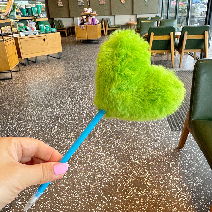 Wholesale Cute Round Love Rainbow Ballpoint Pen Signature Pen Black Pen Plush Pen Gift Pen Big Brush Pen