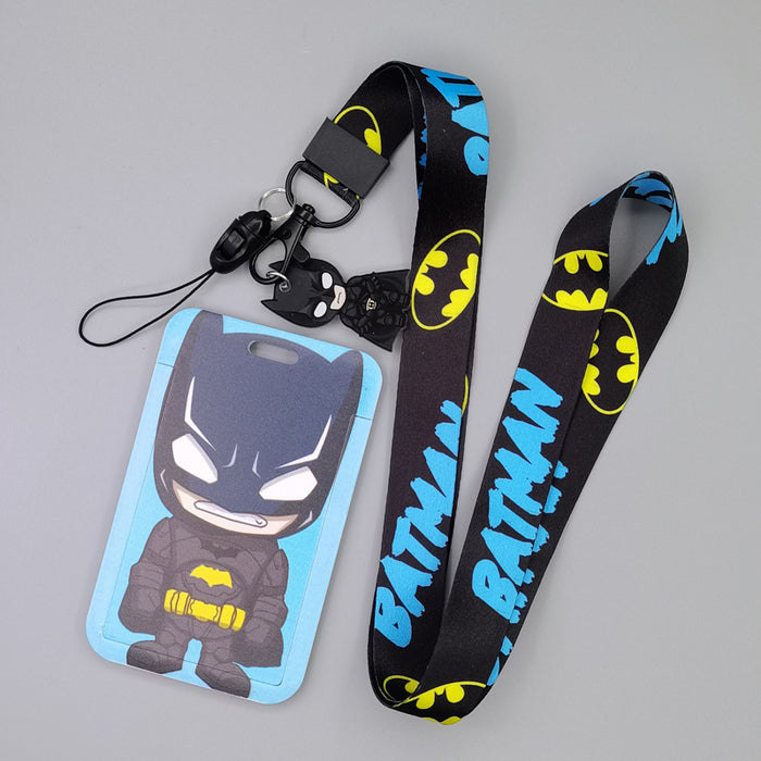 Wholesale Cartoon Superhero Bus Pass Holder With Neck Lanyard ABS Material Trendy Fashion Accessory