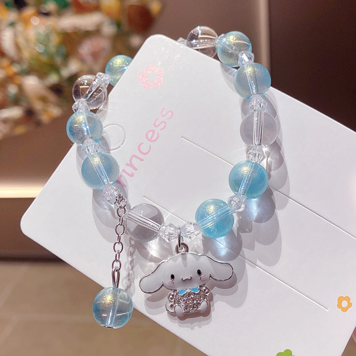 Wholesale Cute Cartoon Puppy Crystal Bead Bracelet for Travel Souvenir Gift MOQ≥3