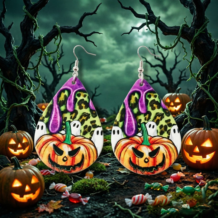 Wholesale Halloween Ghost Pumpkin Acrylic Earrings Fashion Accessory Gift for Resale MOQ≥2