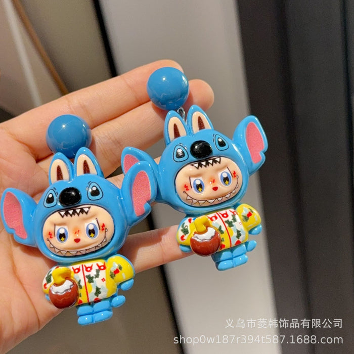 Wholesale Large Luminous Cute Cartoon Silver Needle Earrings