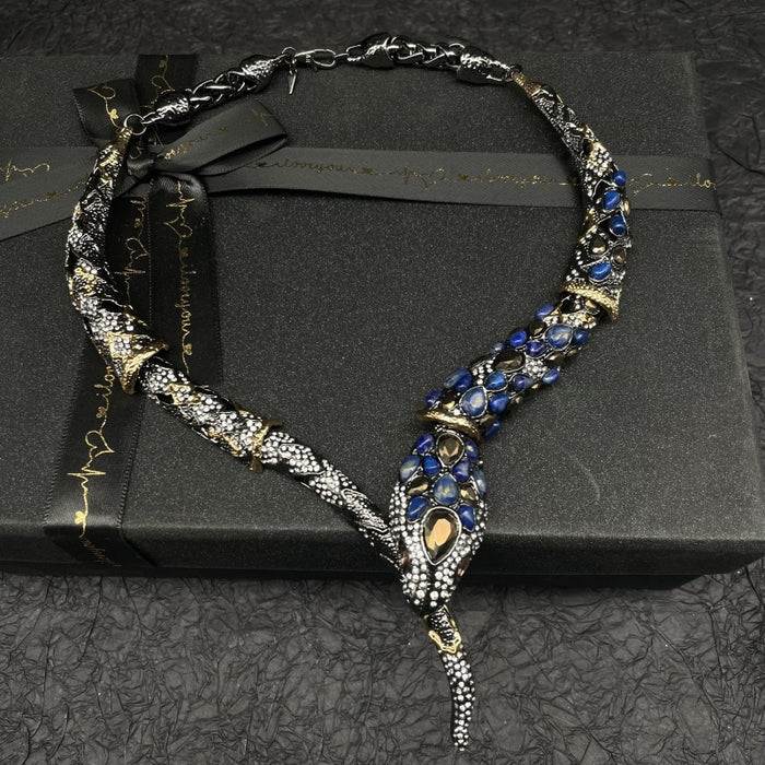 Wholesale Stereo Snake Full Diamond Copper Plated Gold Necklace Bracelet