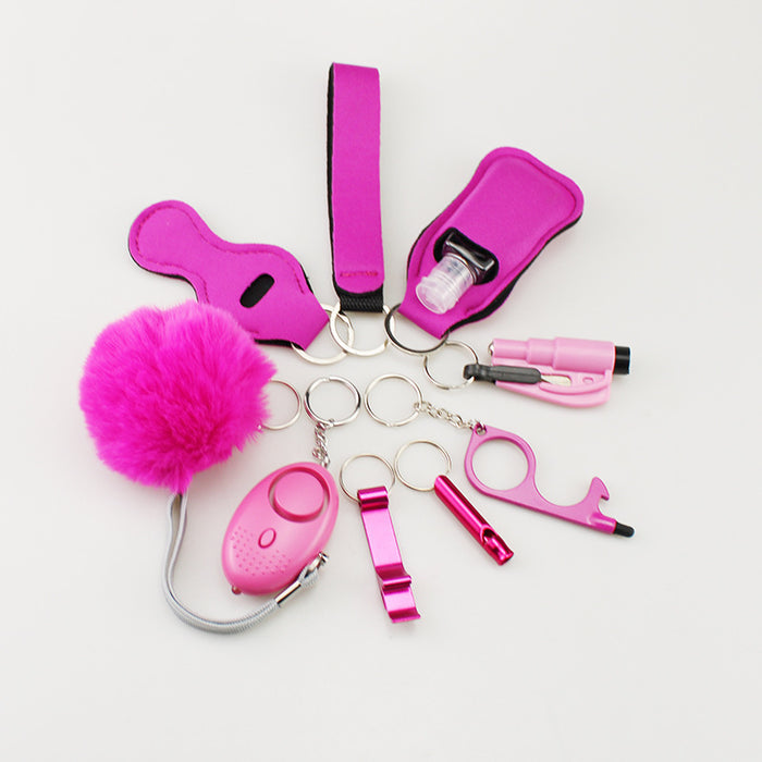 Wholesale White Neoprene 10 Piece Keychain Set Stylish Everyday Fashion Accessory