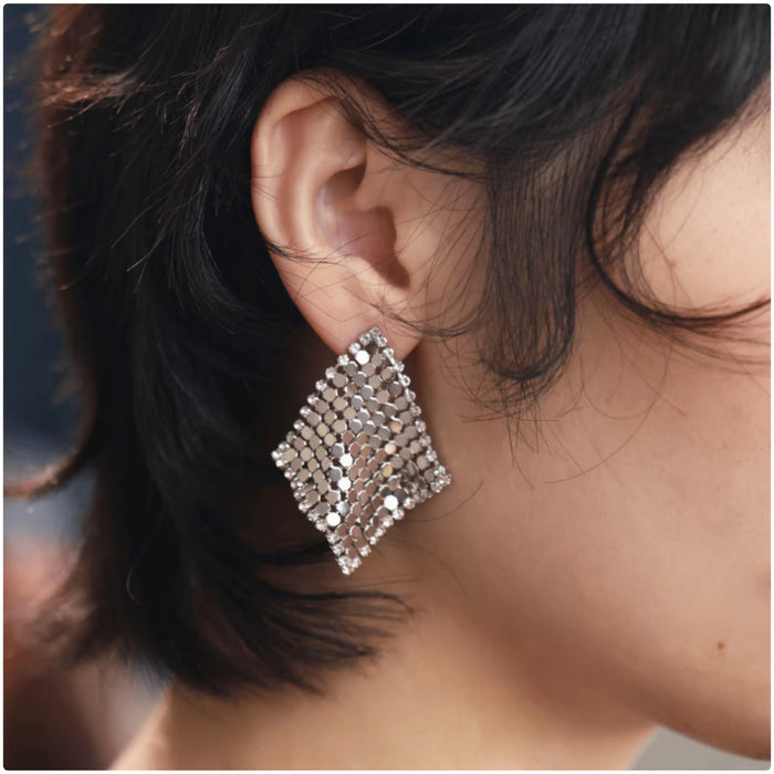 Wholesale Gold Electroplated Copper Tassel Earrings Diamond Zircon French Retro Party Chic Gift Fashion Accessory