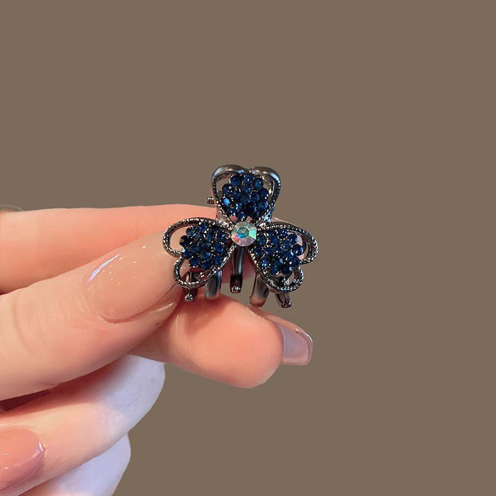 Wholesale Rhinestone Flower Grab Clip small size Hairpin Side Clip Temperament Hairpin