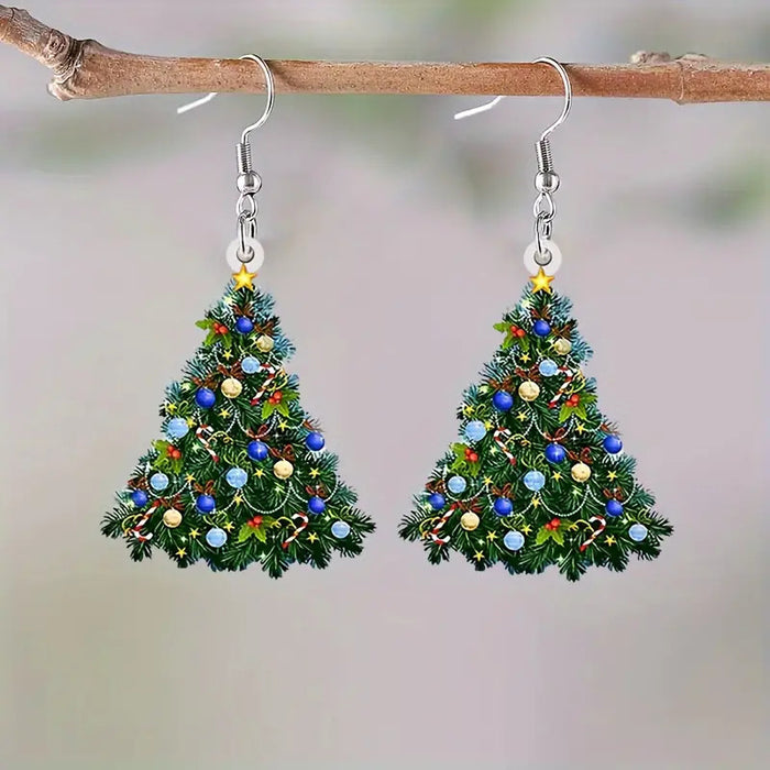 Wholesale Christmas Carnival Colorful Christmas Tree Acrylic Earrings