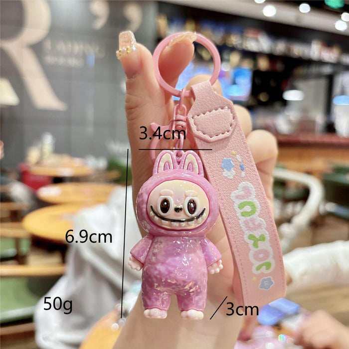 Wholesale Cartoon Keychain Pendant Cute PVC Leather Rope Silicone Doll Couple Bag Pendant Gift