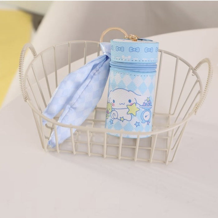 Wholesale Cute Trendy Bucket Bag Keychain Star White PU Jewelry Makeup Pouch