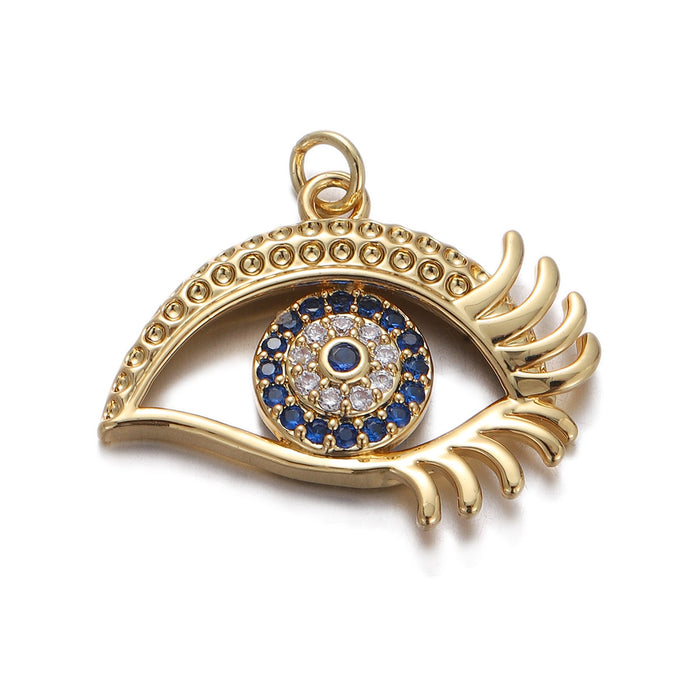 Wholesale Turkish Evil Eye Zircon Oil Drop Pendant JDC-PT-YJ009