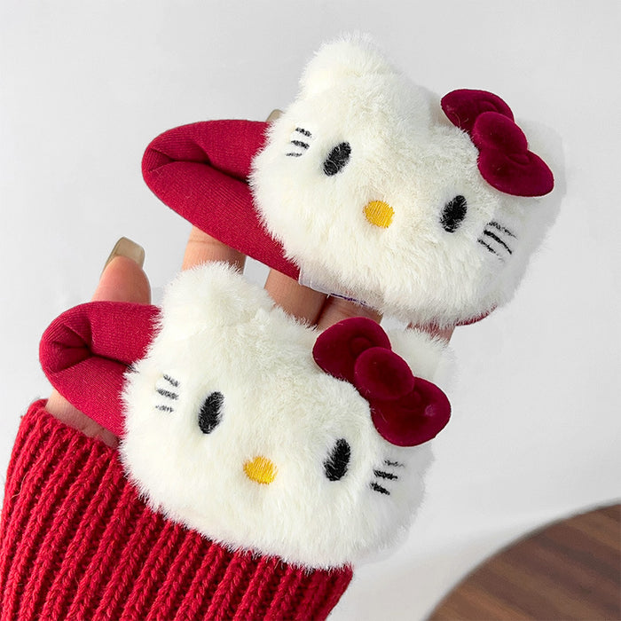 Wholesale Cute plush hair clips ponytail hair ties and cartoon snap clips