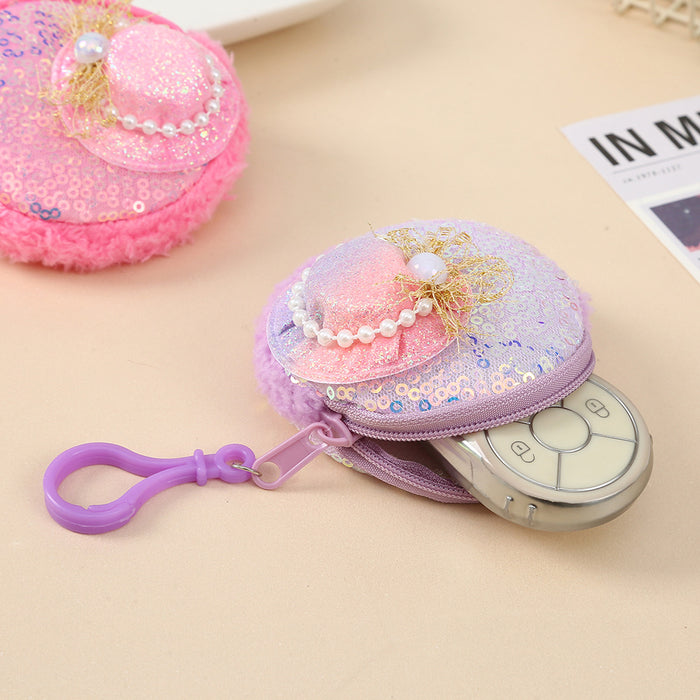 Wholesale Sequin Colorful Coin Purse Plush Keychain JDC-KC-YiK005