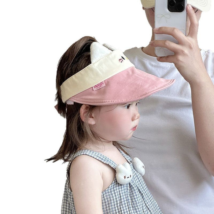 Wholesale Hat Breathable Empty Top Hat Cute Cartoon Travel Big Eaves Sunscreen Hat Children's Sunscreen Hat