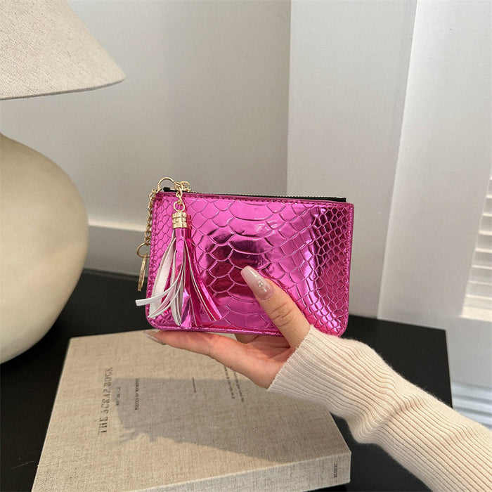 Wholesale PU Crocodile Pattern Multi Card Tassel Zero Wallet JDC-WT-MT001