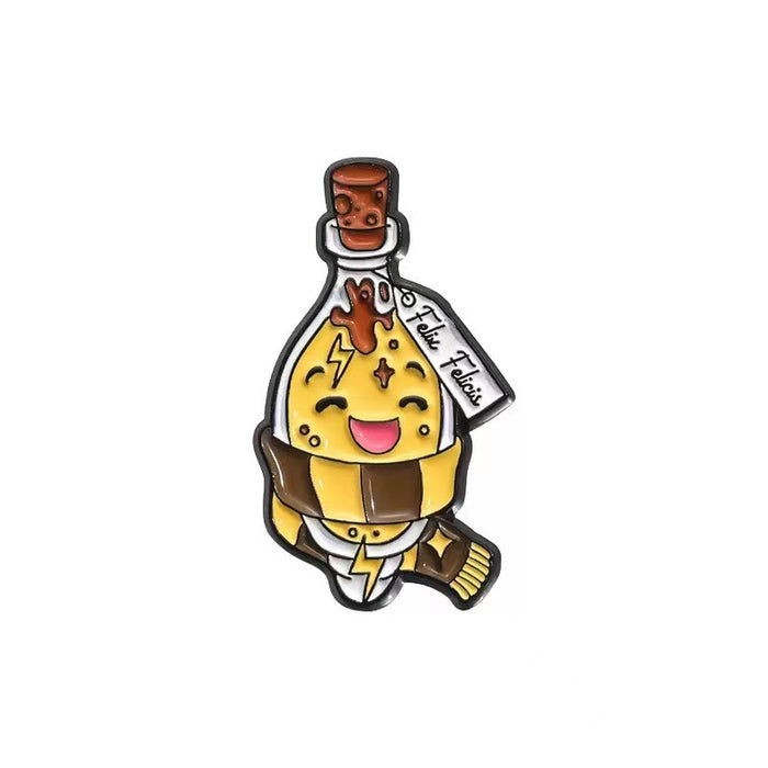 Wholesale Zinc Alloy Baked Enamel Cartoon Brooch Magic Potion Cat Book Bag Charm Decorative Gift MOQ≥2