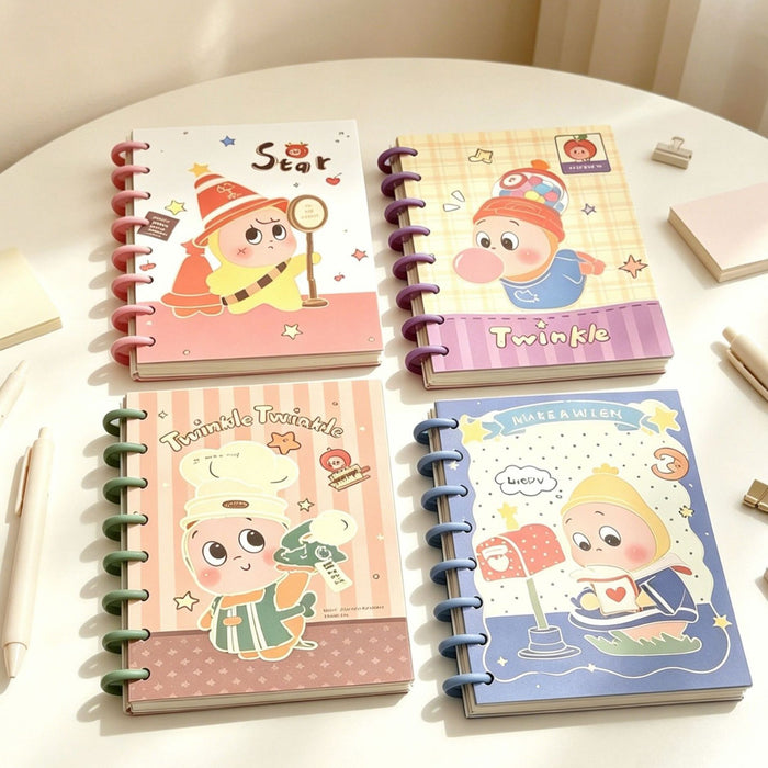 Wholesale A5 Cartoon Mushroom Button Notebook With Star Design Cute Student Journal For School Season Gift