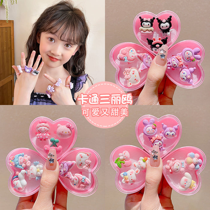 Wholesale Children's Rings Little Girl Cartoon Rings New Style Elsa Princess Accessories Baby Cute Jewelry Toys JDC-RS-Zaix001