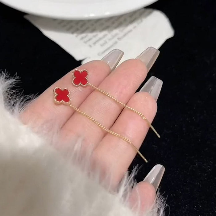 Wholesale Silver needle earrings, light luxury, exquisite and compact, fashionable and versatile, long chain tassel earrings