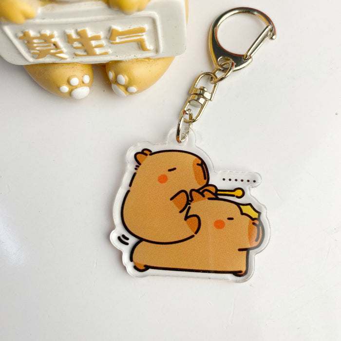 Wholesale   Keychain Creative Cartoon Cute Couple Backpack Pendant