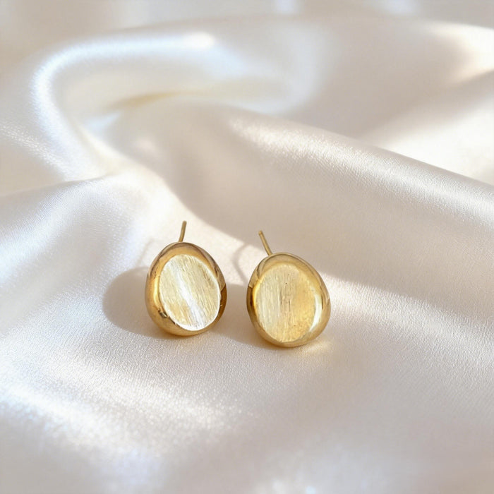 Wholesale Small golden bean earrings,  irregular round earrings