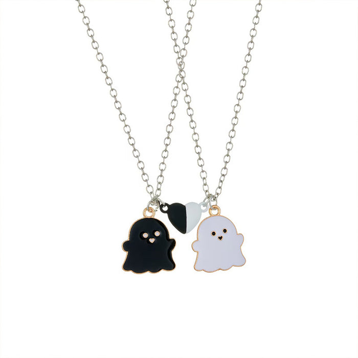 Wholesale Black and White Ghost Cartoon Necklace jewelry Magnetic Necklace